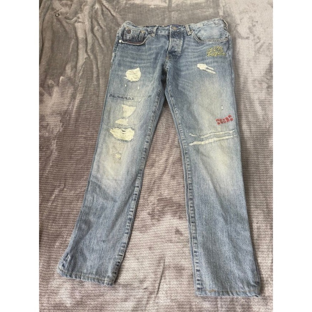 Scotch & Soda Ralston Regular Slim Fit Distressed Jeans Amsterdam‎ 32x29 Light